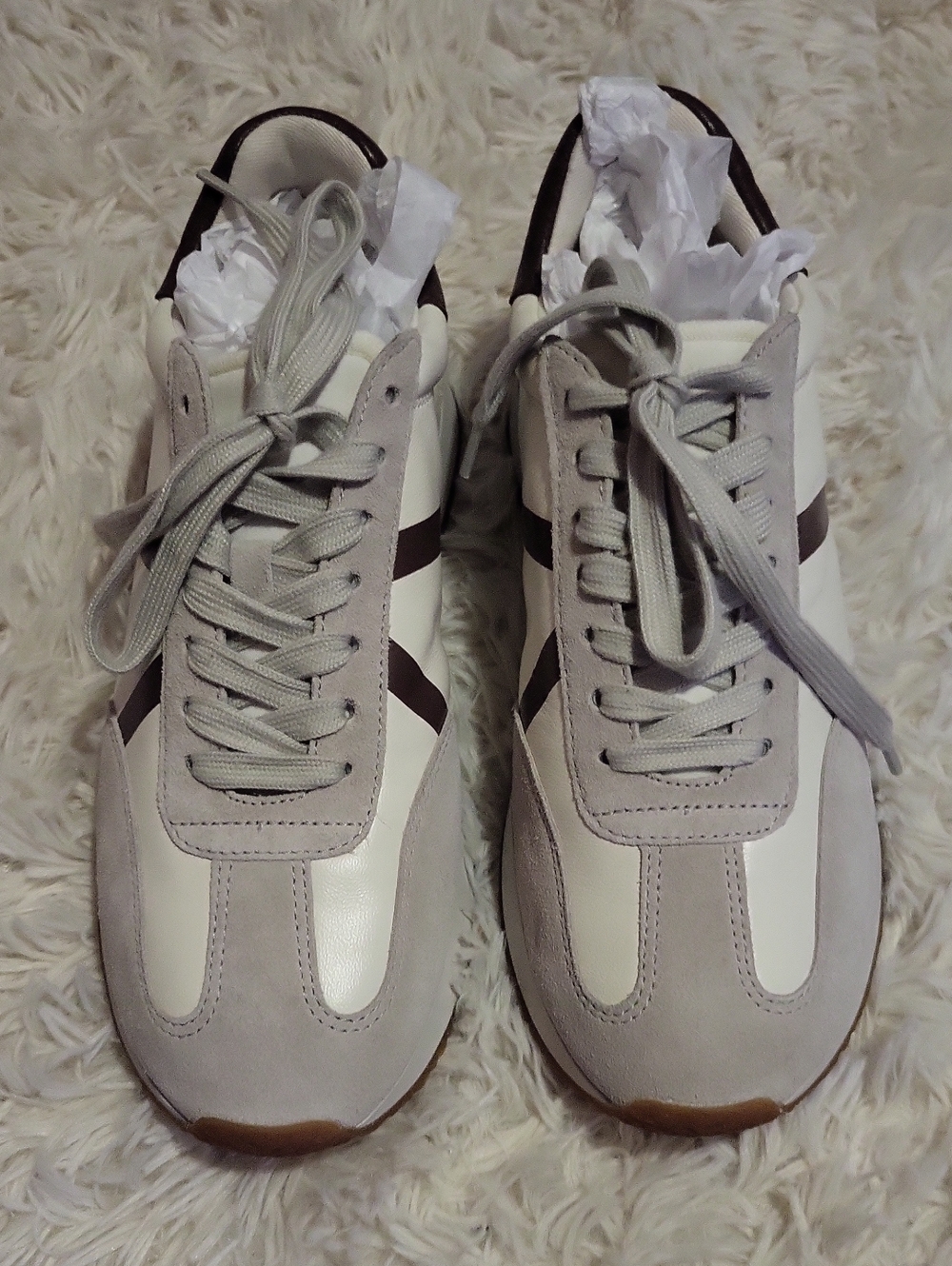 Vince Women’s Sneakers in White/cream, Light Gray and Brown
